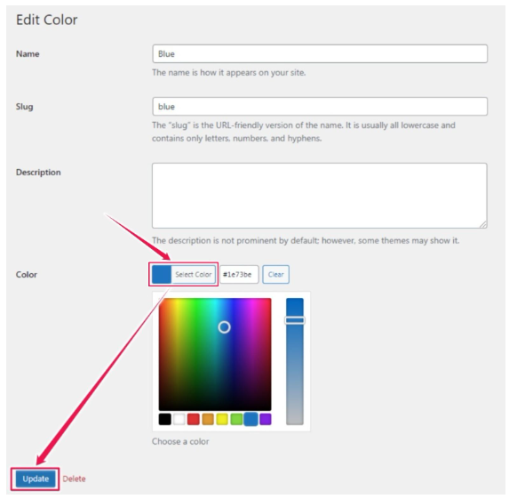 woocommerce color picker