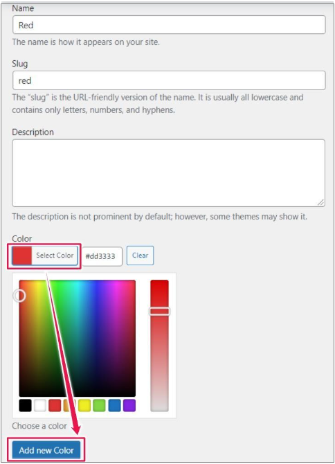 color picker woocommerce