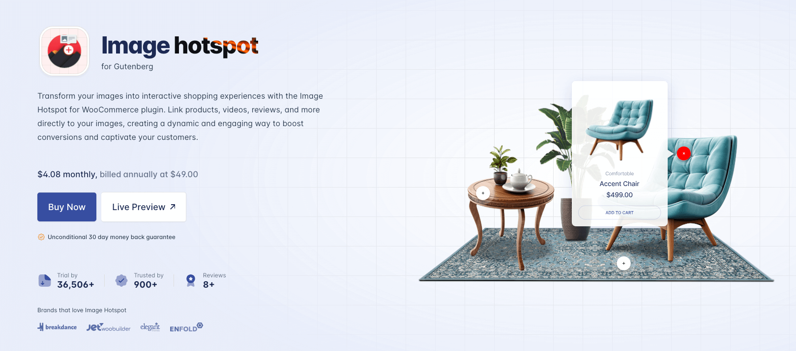 Image hotspot for gutenberg