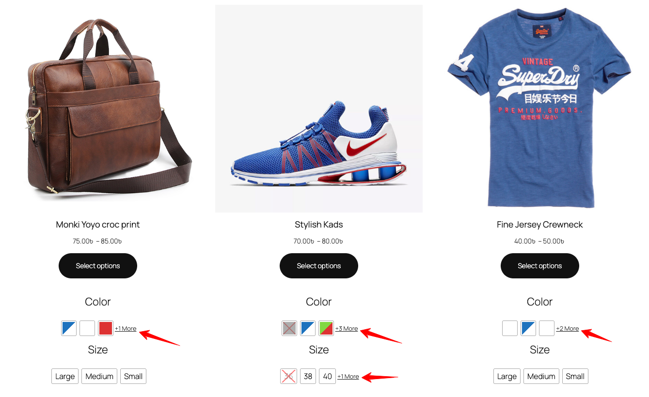 Attribute display limit showing in shop page