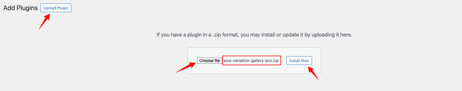 Woo Variation Gallery Pro installation