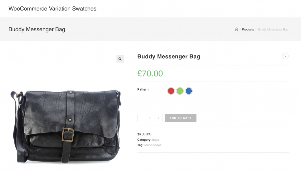 color variations for pattern attribute