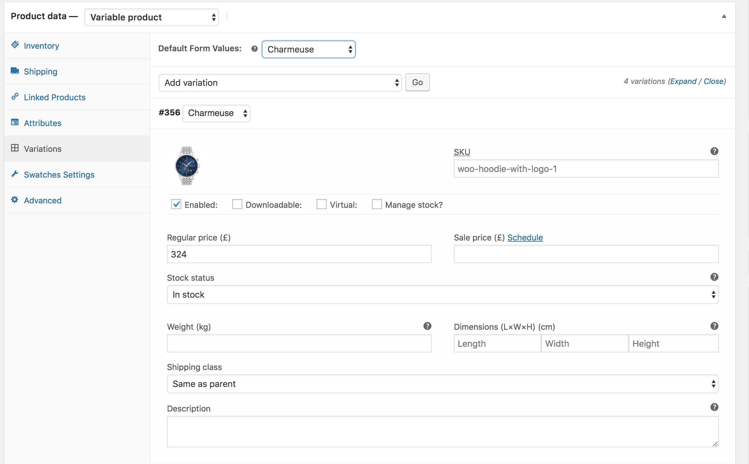 creation available variations