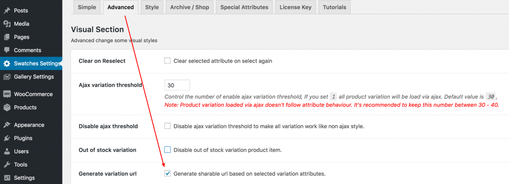 enable generate variation url