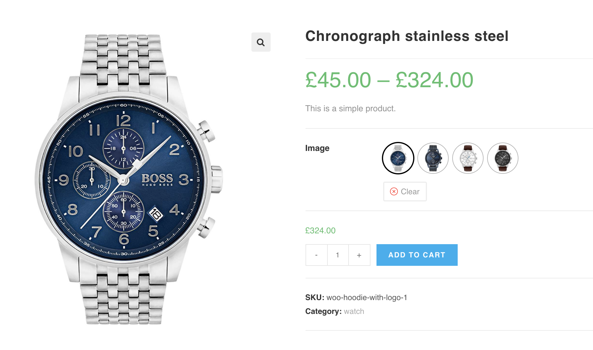 image swatches on single product page