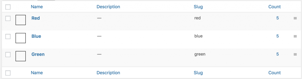 interface after selecting the configure terms