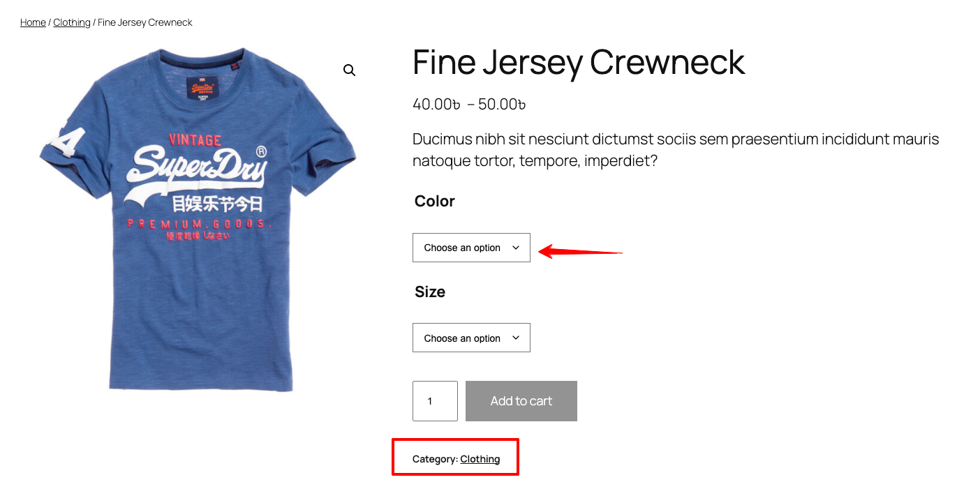 no variatiions on clothing category