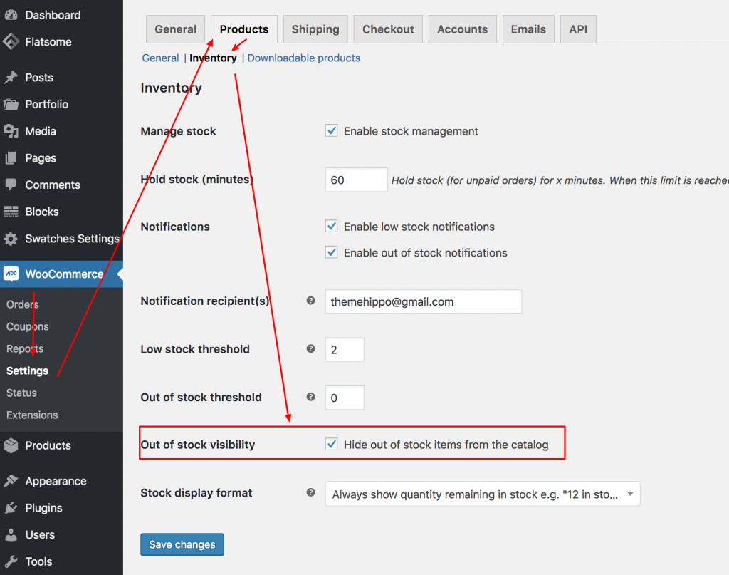 out of stock visibility setup