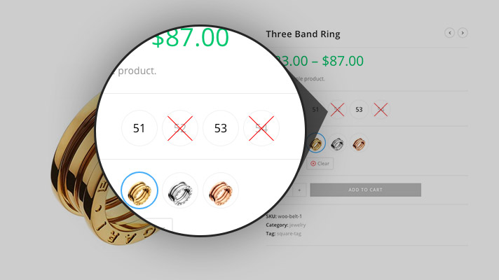 product stock out with blur and cross