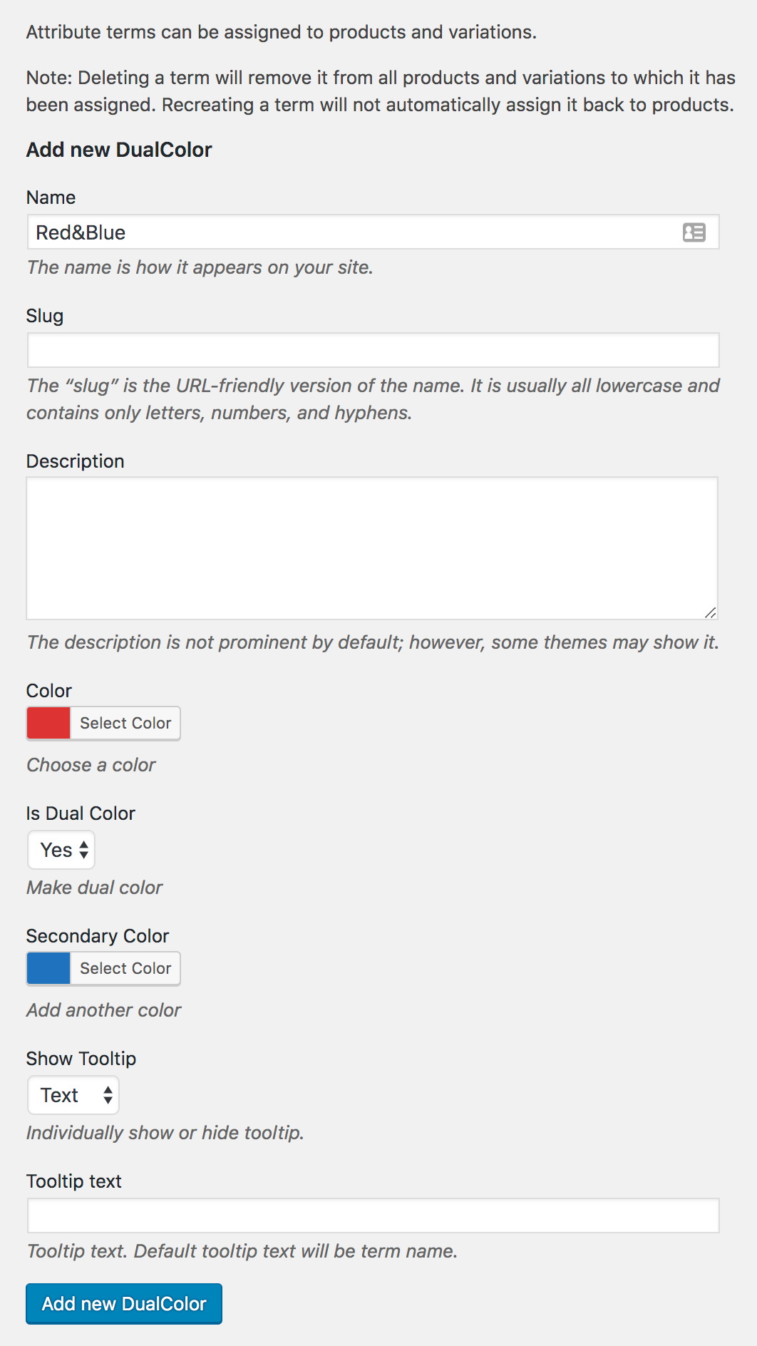 red and blue variations