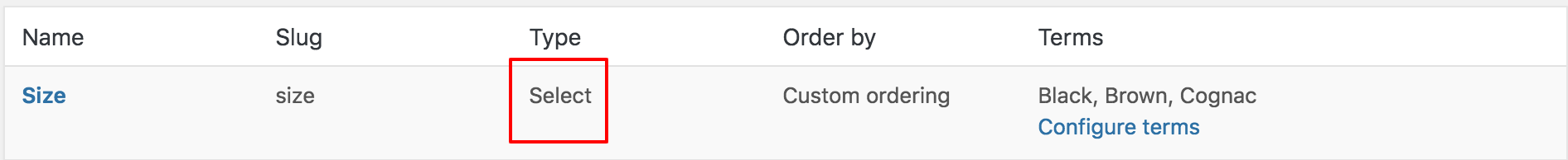 select type by default