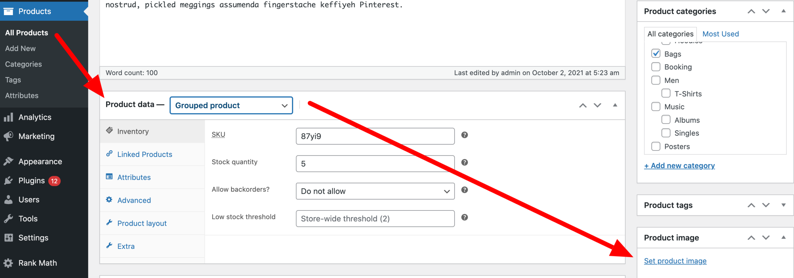 set product image from grouped product
