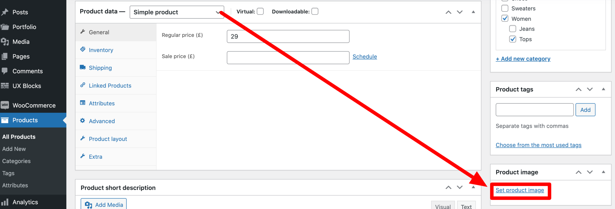 set product image from simple product