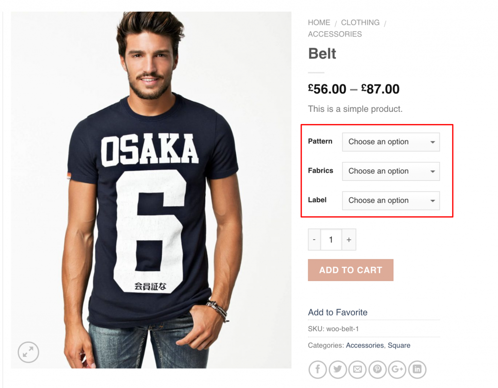 showing attributes dropdowns on product page