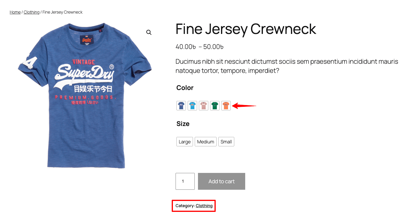 showing variations category wise
