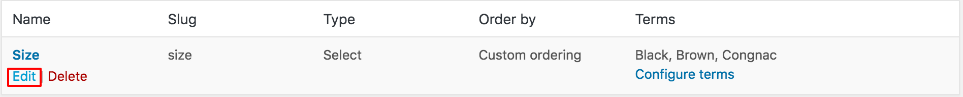 size edit for radio attribute