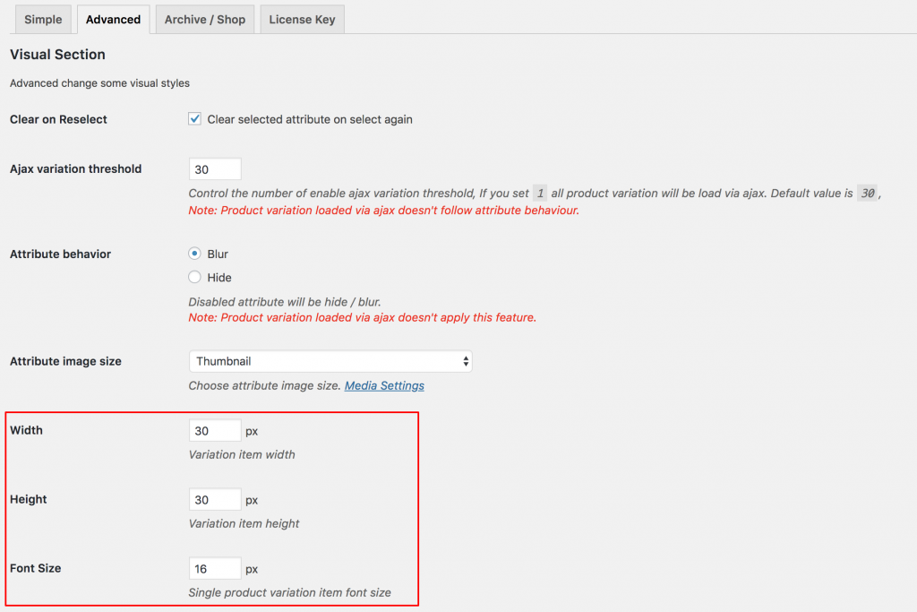 swatches customization
