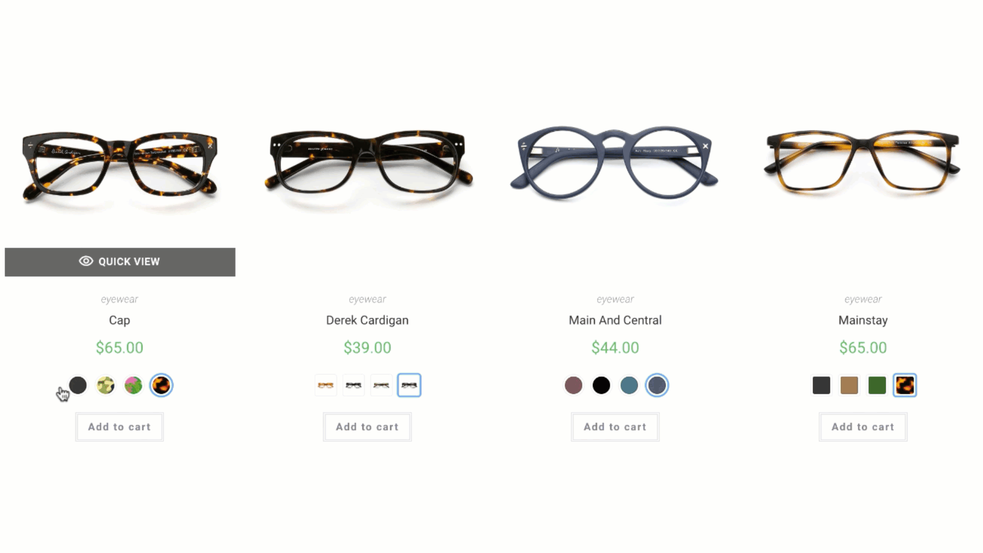 swatches on shop page or archive page