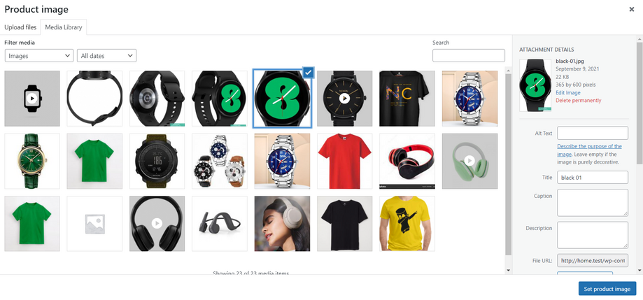 uploading a featured image