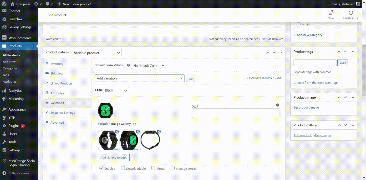 Remove Additional Variation Images