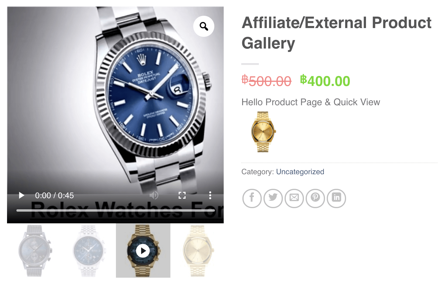 affiliate product gallery self hosted video