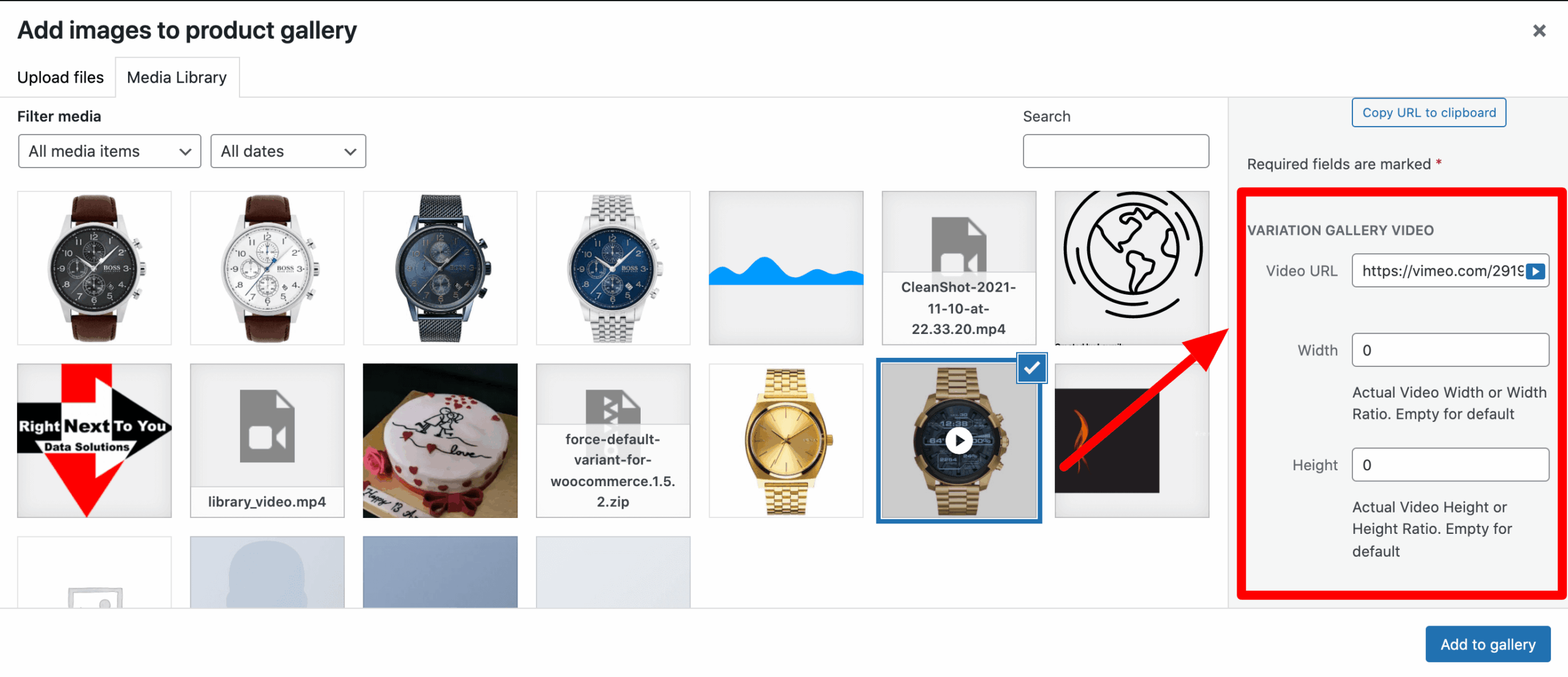 insert vimeo video url
