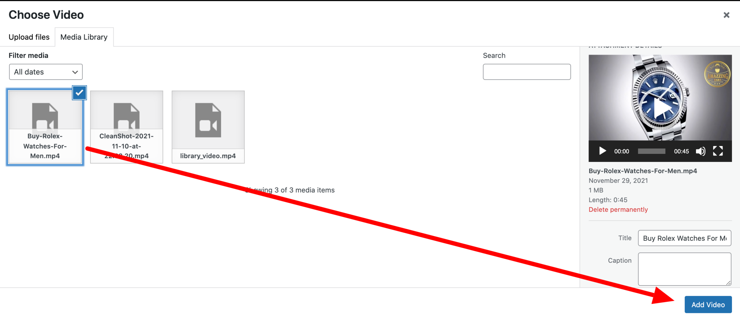 selection self hosted video