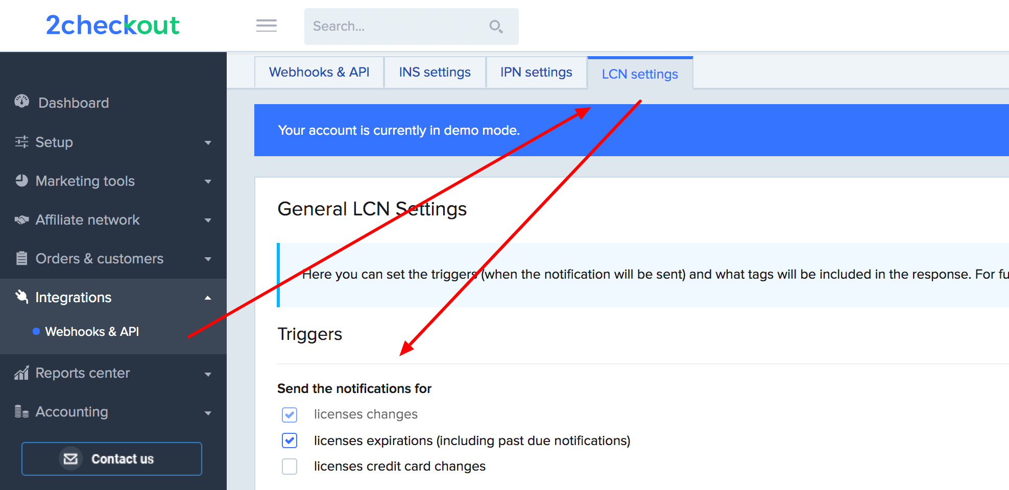 LCN settings checked
