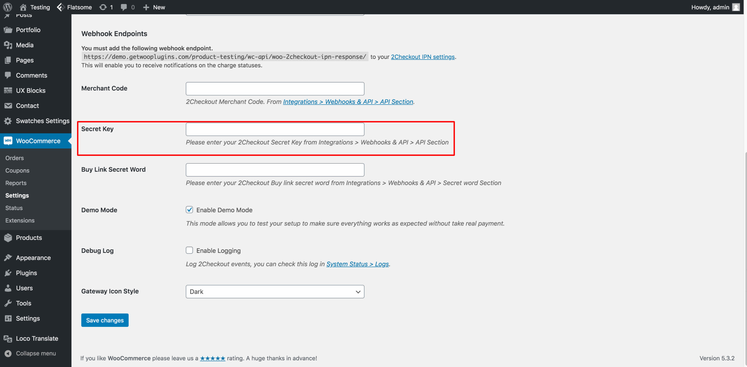secret code payment gateway